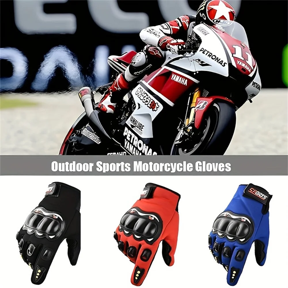 Motorcycle Gloves Touch Screen Gloves Full-finger Motorcycle Gloves Men Touch Screen Outdoor Off-road Sports Cycling Protection Anti-fall Motorcycle Finger Gloves