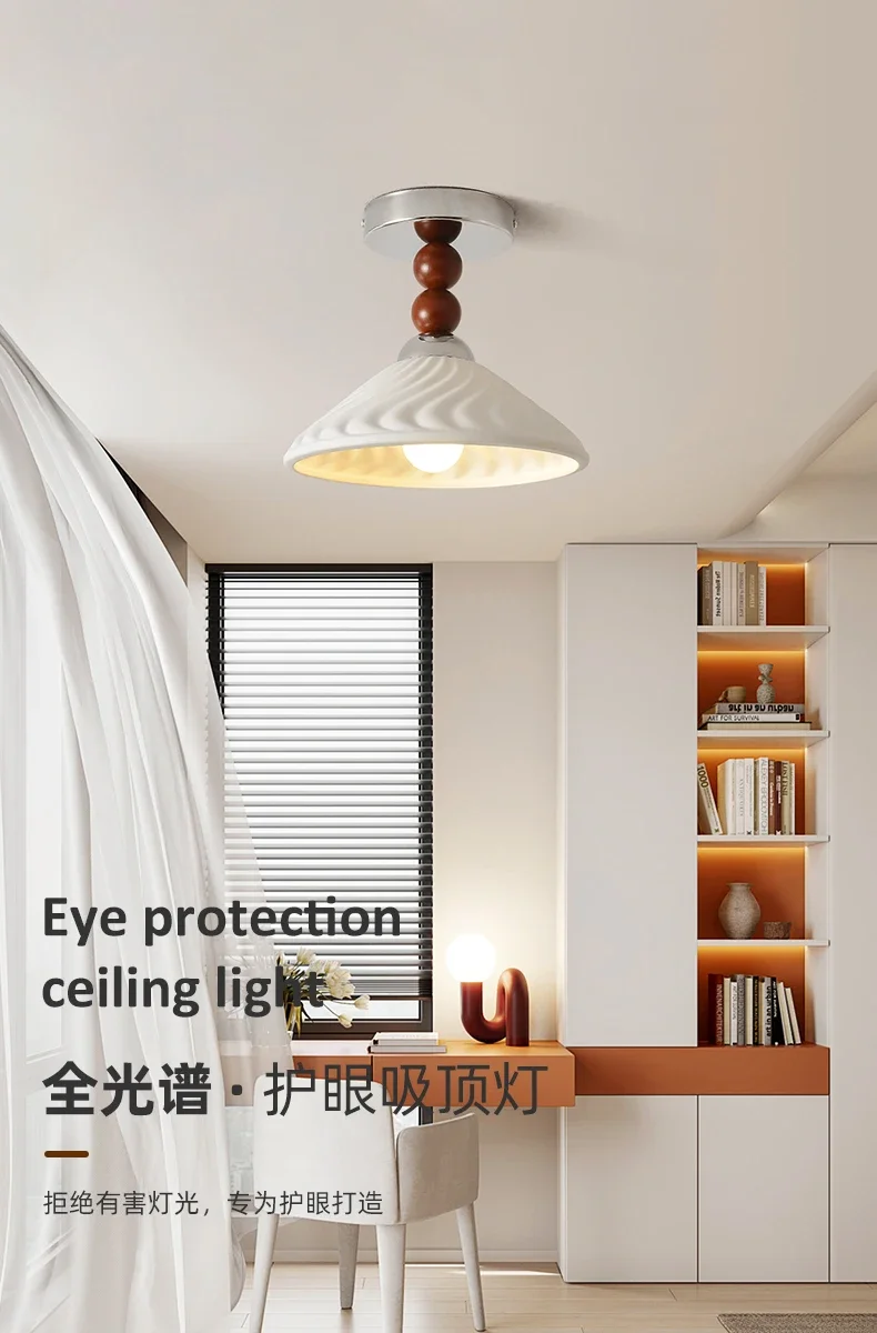 Description Picture 2 of itemAisle light simplemoderncreative white ceramicbalcony corridor ceiling lightNordic entrance entrance foyerlampzyrandole sufitowe