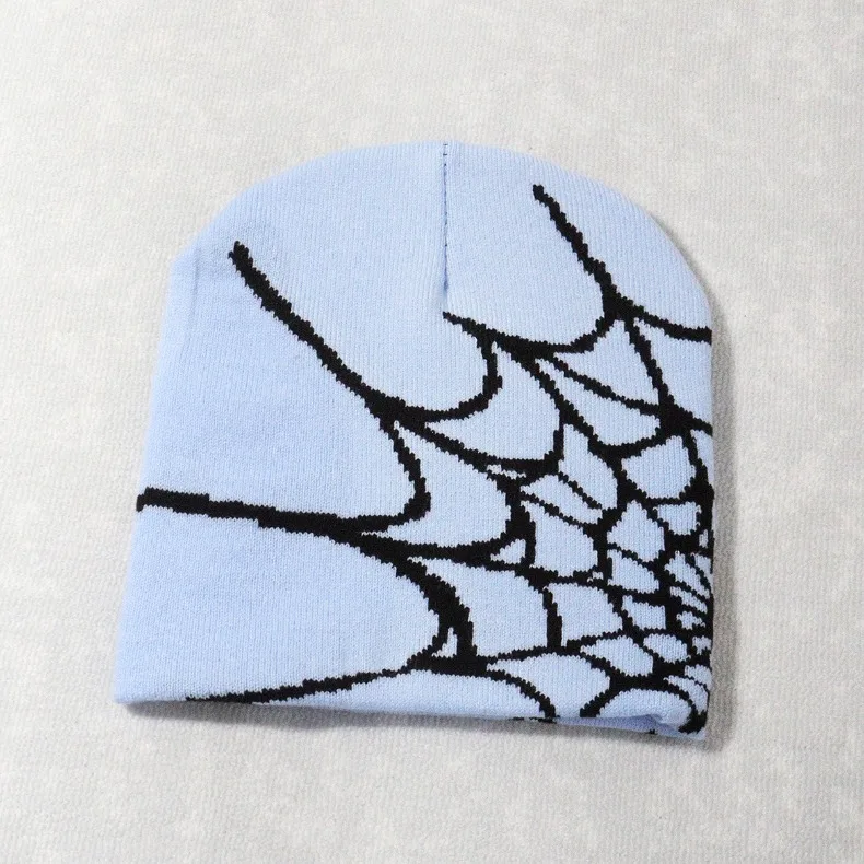 Stricken Spinnennetz Design Hut Skullies Beanies für Männer Frauen Pullover Pile Cap Y2k Goth Warme Beanie Hüte Neue Hip-hop Street Cap – Detail 16