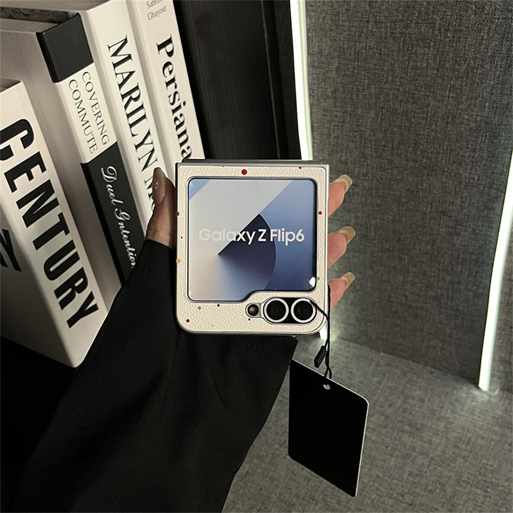 Korean Silvery Leather Colorful Wavy Point Shockproof Phone Case Cover