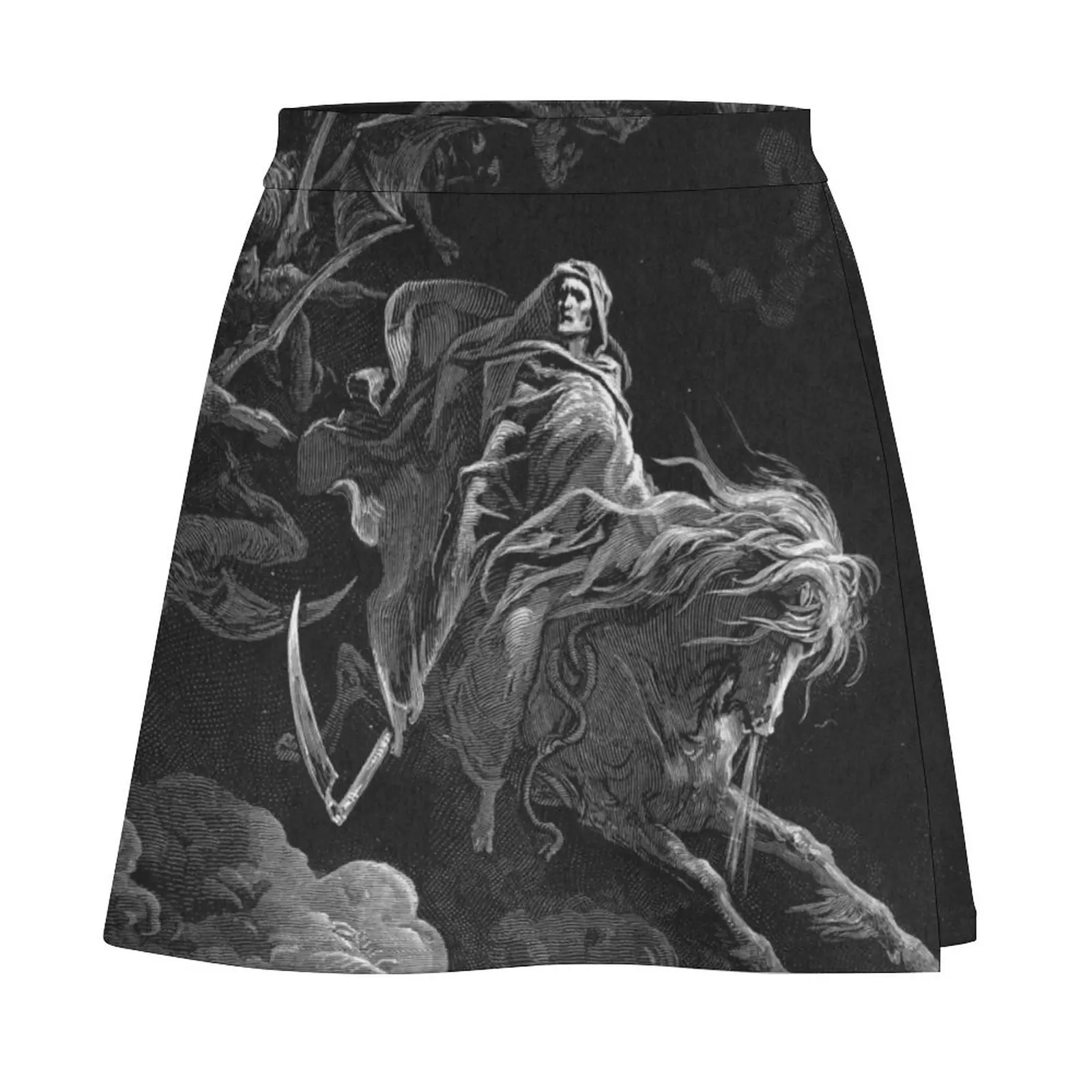 Death on a Pale Horse - Gustave Dore Mini Skirt Womens dresses Dresses cosplay womens skirts