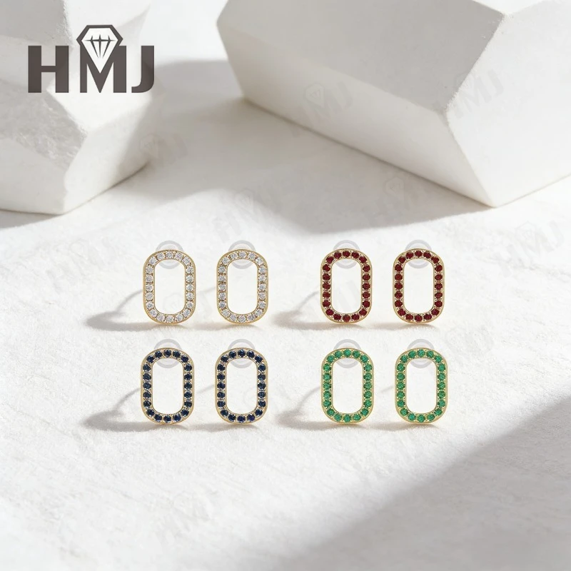 Moissanit-Ohrringe, farbige Steine, im Labor hergestellt, 925er Sterlingsilber, runder Schliff, edler Schmuck, Geschenk für Frauen, zum Jahrestag oder Geburtstag. – Detail 18