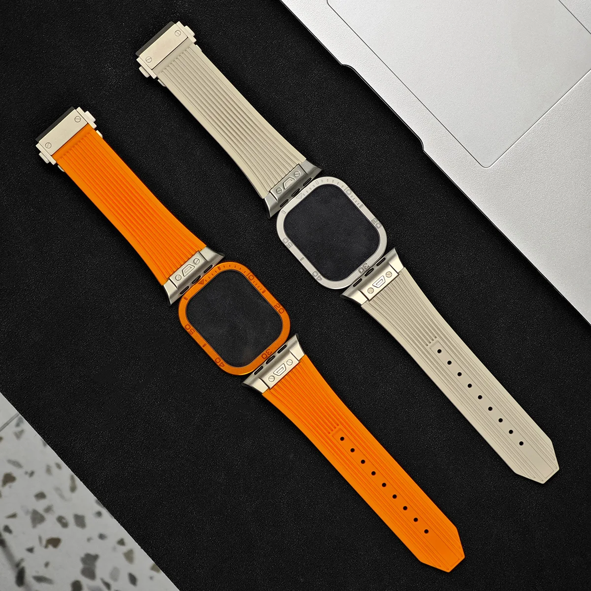 Premium Metal Frame and Tempered Glass Screen Protector for Apple Watch Ultra Series