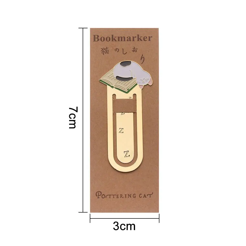 School Supplies Gold-plated Cartoon Book Folder Bookmark Label Cute Cats