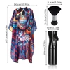 Waterproof Hairdressing Shawl Bib paper Set Skull pattern Nylon Hairdressing Clothes Chopped Hair Isolator Hair Dyeing Tool 6
