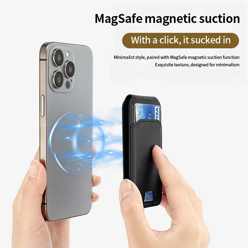 Luxury Magnetic Leather Wallet Holder Case - Premium Card Holder Phone Bag Cover Accessories
