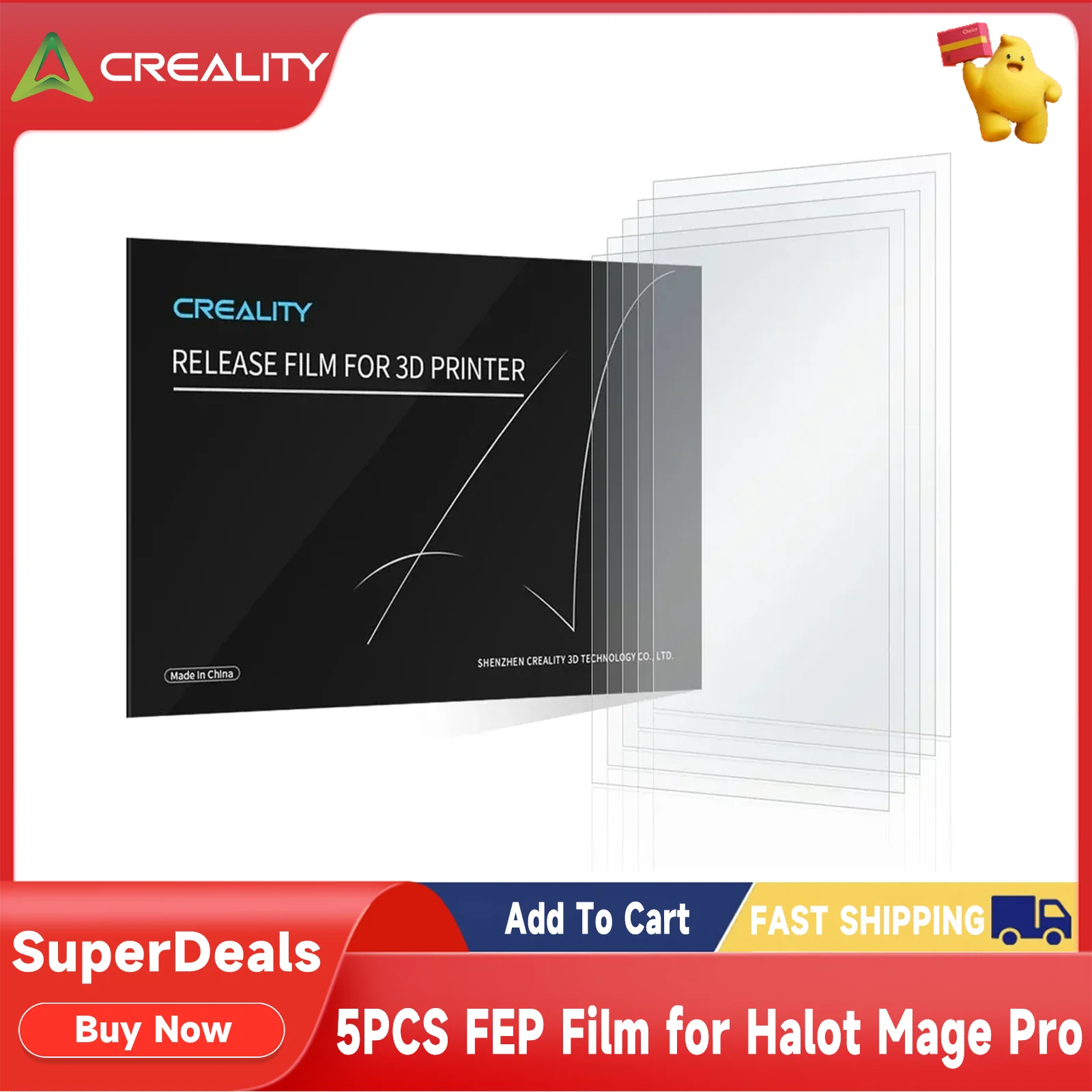 Aazon.co: Creality FEP-Basic Fil (200 X 140 X 0.15) 5PCS For HALOT - View #2