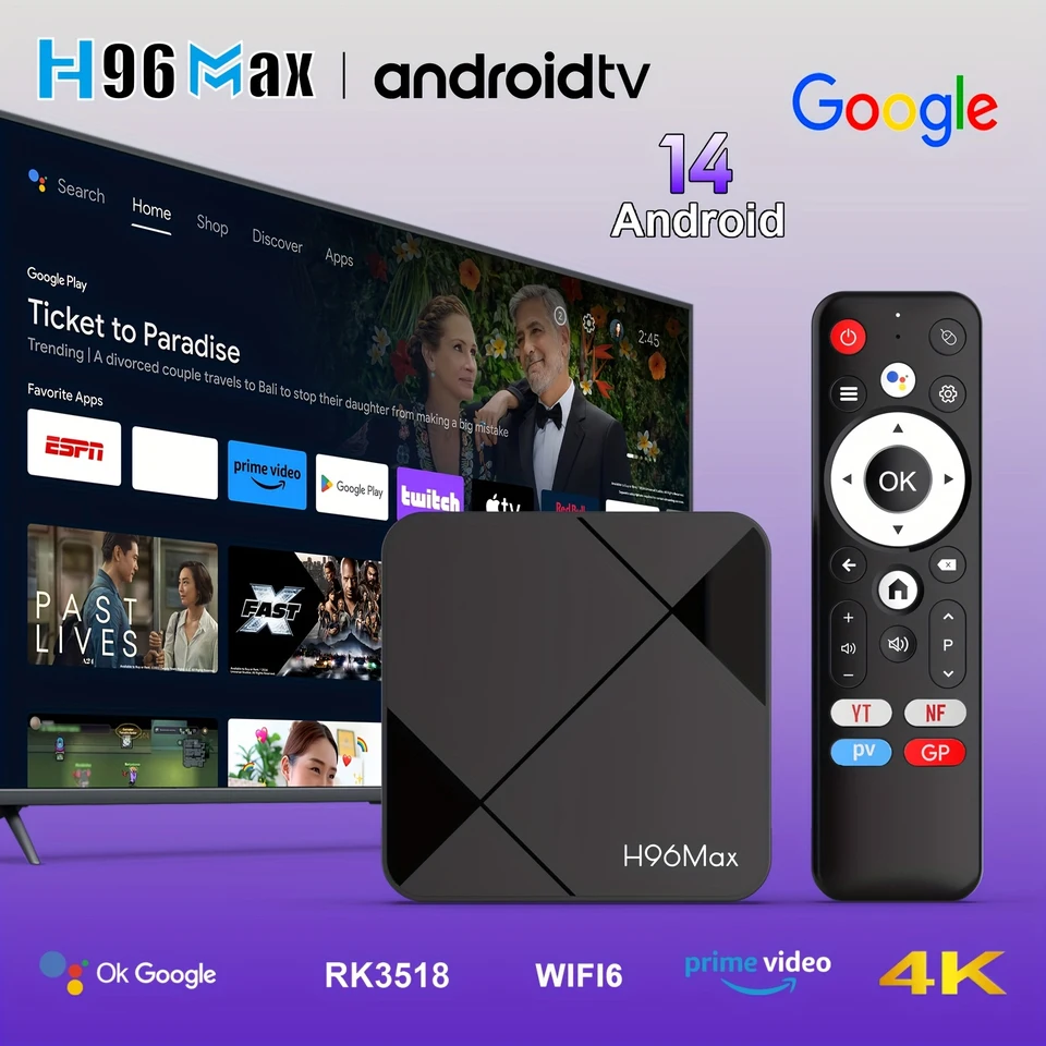 H96 MAX RK3518 スマート TV ボックス Android14.0 TV ボックス
