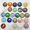 Natural Gem Stone Quartz Crystal Amethyst Lazuli 18mm Beads Donut Pendant Charm For Diy Jewelry Making Necklace Accessories 20pc 6