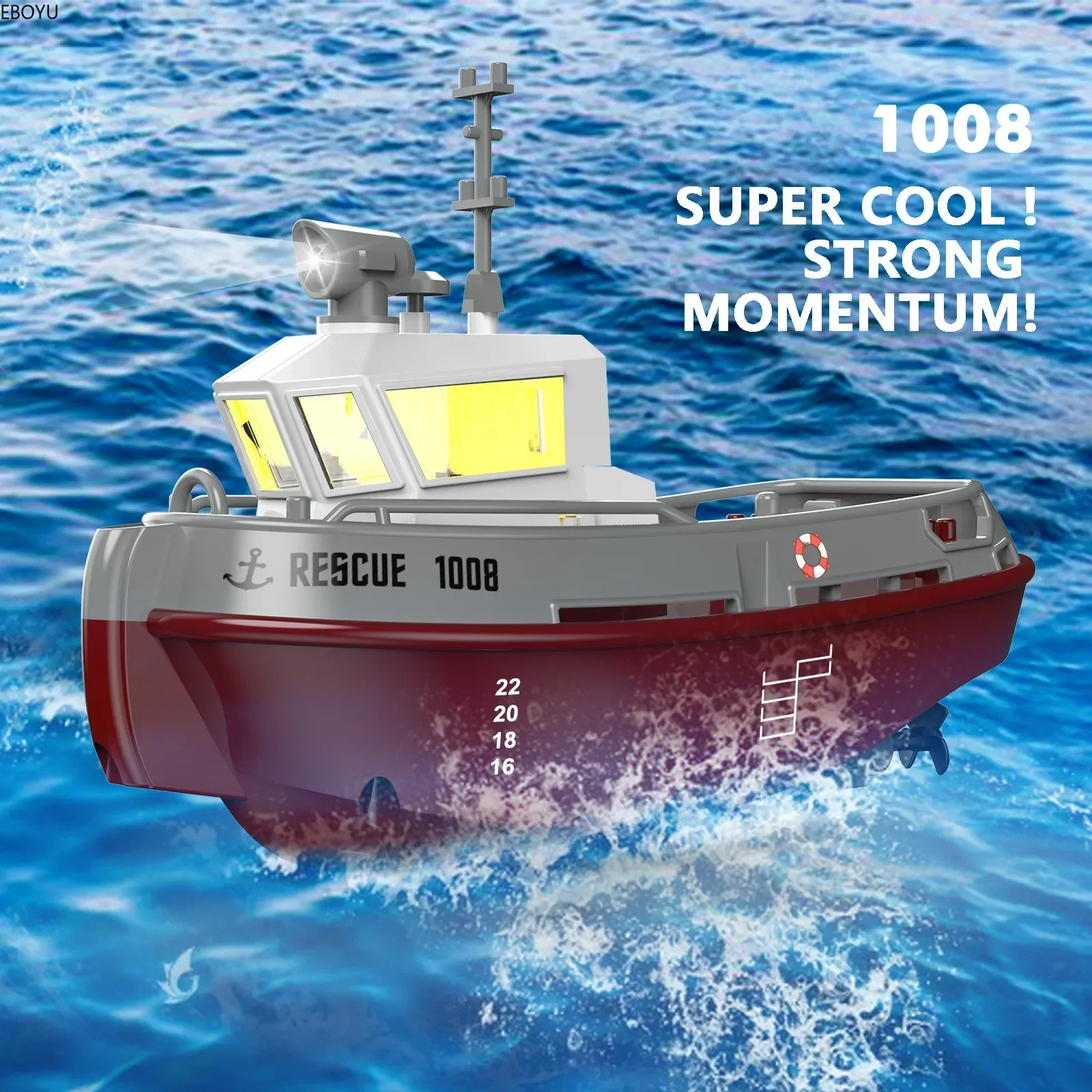 Remote Control Boat S820 2.4G 1/72 Powerful Dual Motor Long Range Wireless Electric for Boys Gift