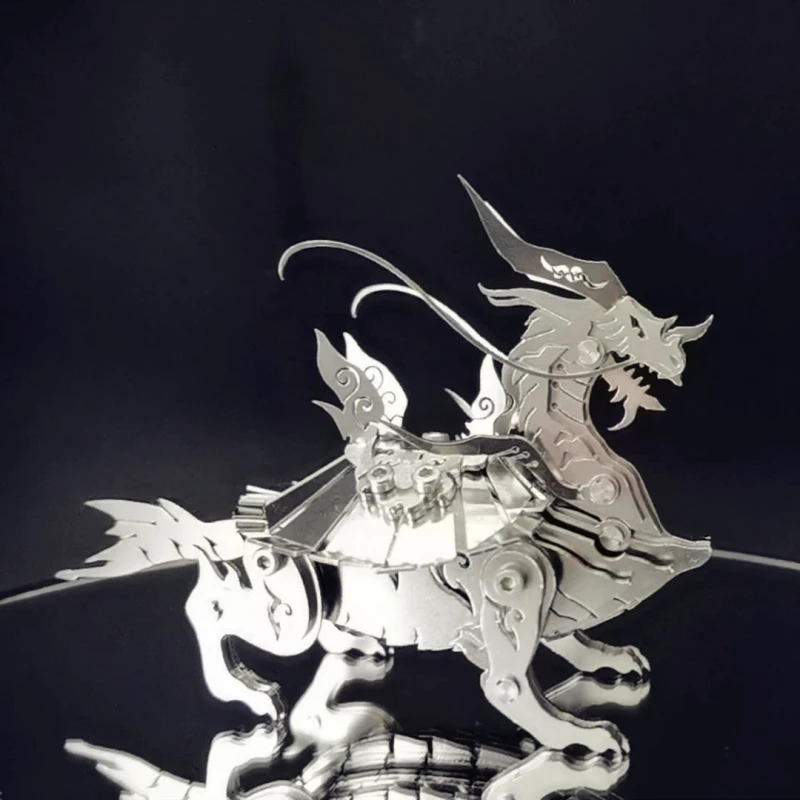 Microworld 3D Metal Animal Puzzle Xuanwu Holy Beast Model DIY Kit Laser Cutting Jigsaw Christmas Gifts For Childs Teen Adult 3