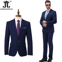 ( Jackets + Pants ) Premium Brand High Quality Pure Color Groom's Man Fashion Wedding Dress Suit Men's Formal Business Suit 1