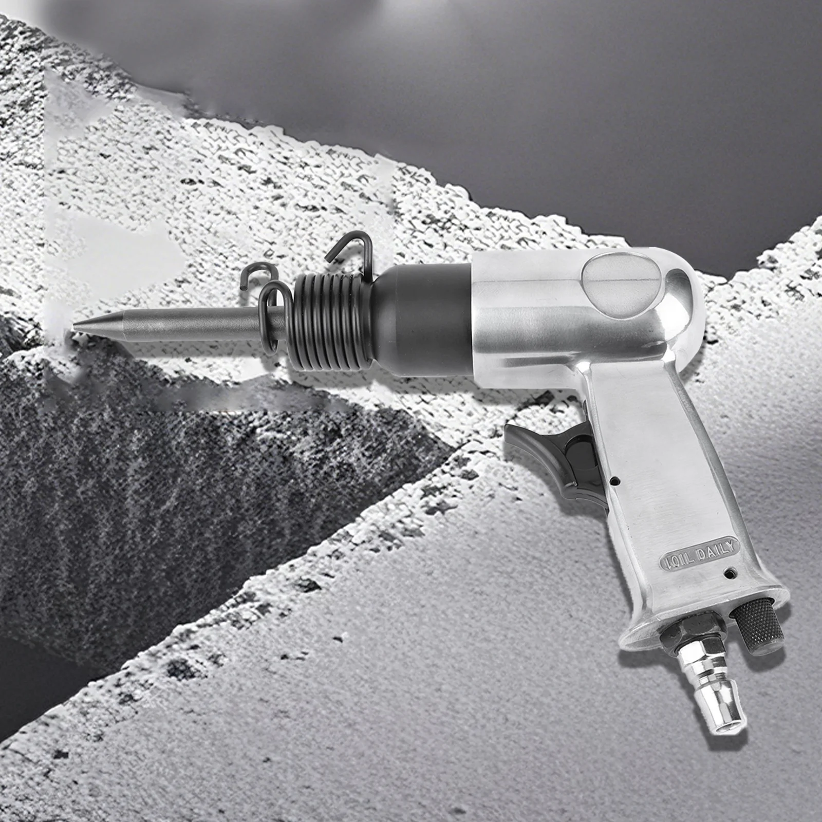 150 MM Air Hammer Kit 4-Chisels Pneumatic Shovel Spring & Fitting Air ...