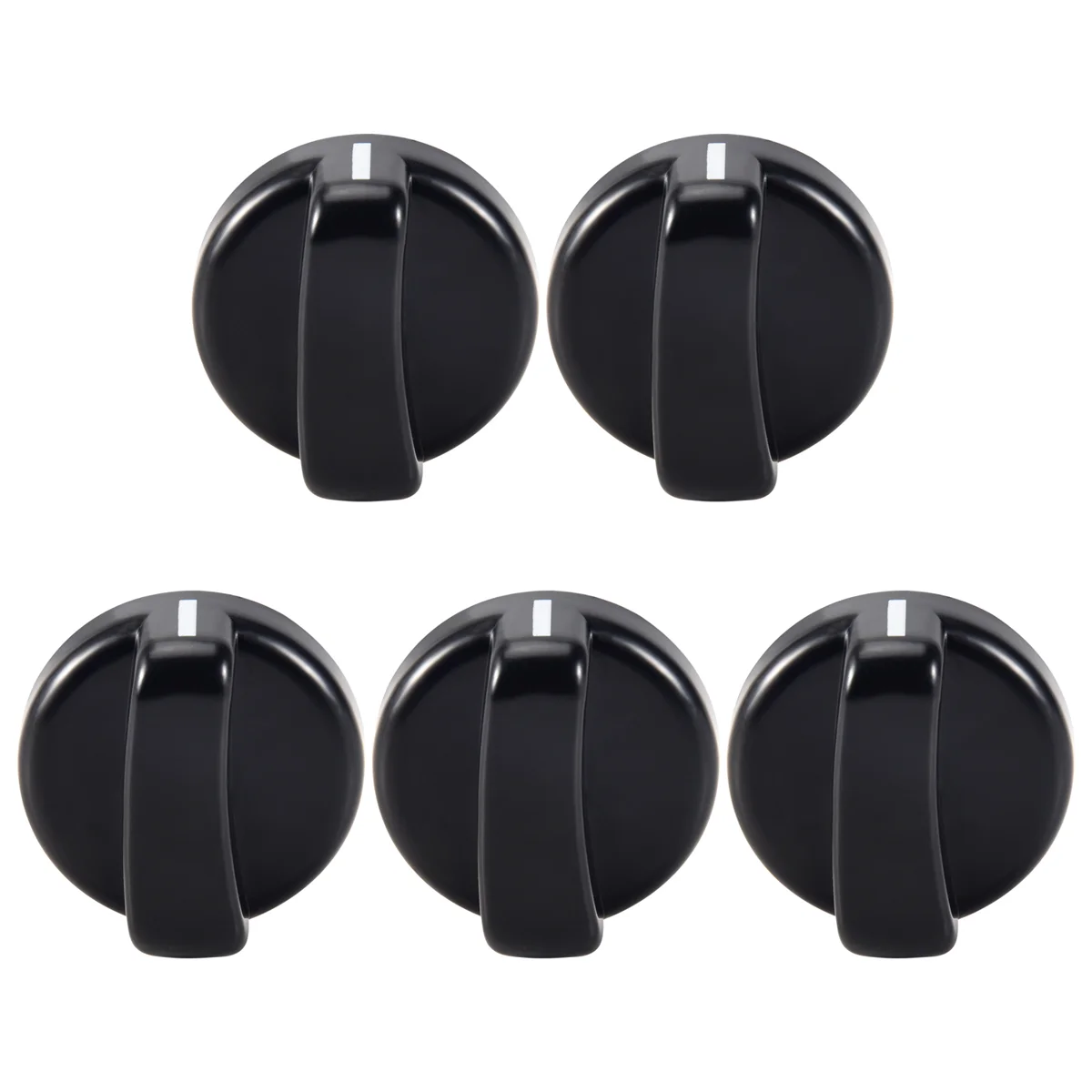 BAAE 5 PCS 주방 검정색 플라스틱 가스 스토브 쿠커 제어 손잡이
