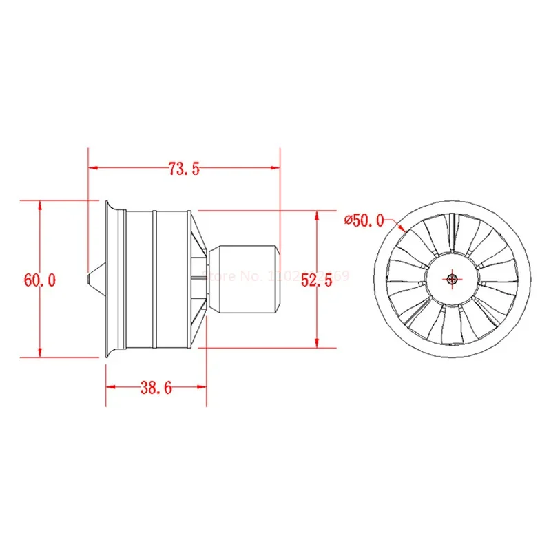 RC Airplane 50mm Ducted Fan EDF Unit 11 Blade Electric Motor