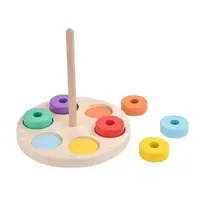 Baby Wooden Rainbow Stacking Toy Montessori Coloerful Blocks Classification and Nested Games Fine Motor Training Shape Matching 2