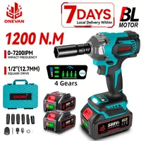 ONEVAN 1200N.M Brushless Electric Impact Wrench 3 Funtion 1/2" Cordless Portable Screwdriver Drill Tools For Makita Battery Pin