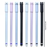 4 creative cat erasable gel pen set with refill 0.5mm washable handle magic eraser blue/black ink erasable office stationery 2