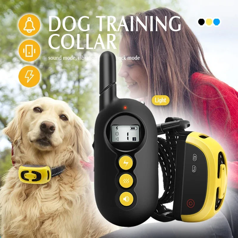 

800m Waterproof Bark Stop Shock Collars Electric Dog Training Collar Remote Control Anti Bark Collar with Light Static Vibrator