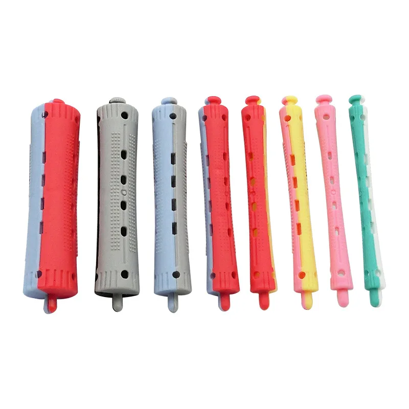 헤어 롤 12pcs 헤어 파마 막대 무열 헤어 컬링 롤러 허용 막대 경기자 콜드 웨이브 막대 여성을위한 유연한 긴 짧은 머리