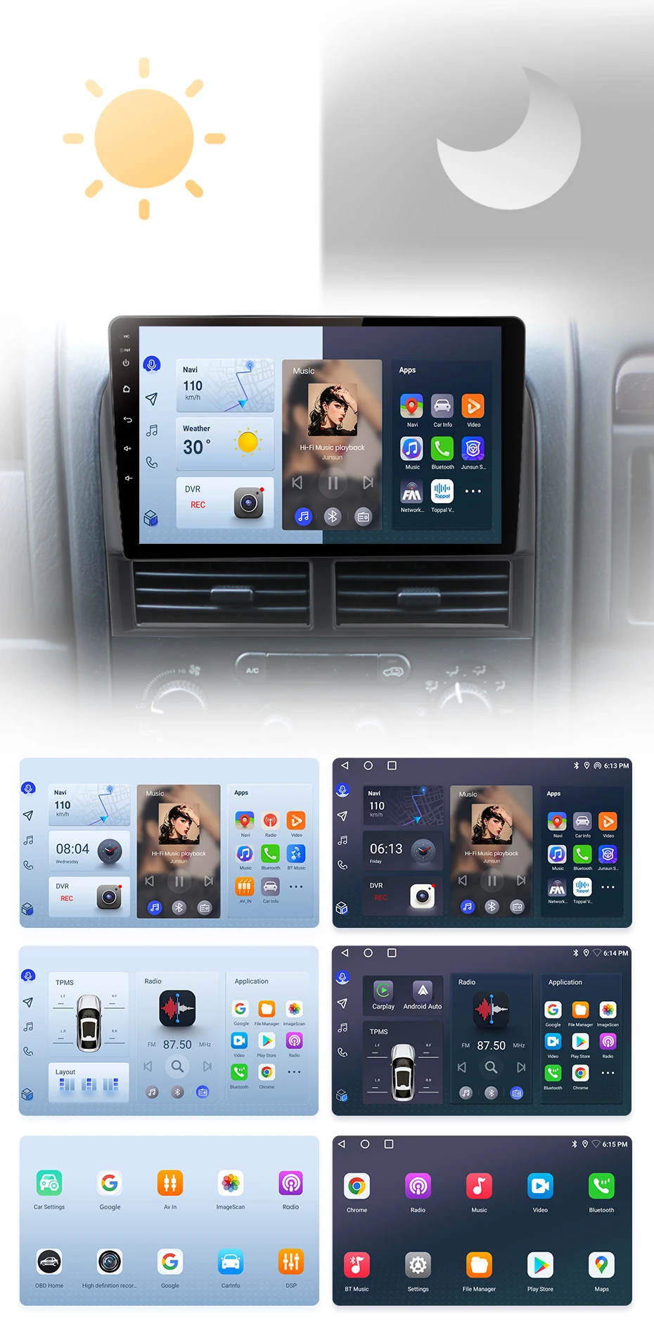 Junsun Kabelloses CarPlay Android Auto Autoradio für Jeep Grand Cherokee II WJ 1998 1999-2004 2 DIN Multimedia-Stereoanlage mit Eingebautem Kühlventilator GPS-Navigation SWC Bluetooth FM RDS DSP IPS-Bildschirm Auto-Intelligentes System 4G WiFi 8-Kern Plug&Play Haupteinheit – Detail 6