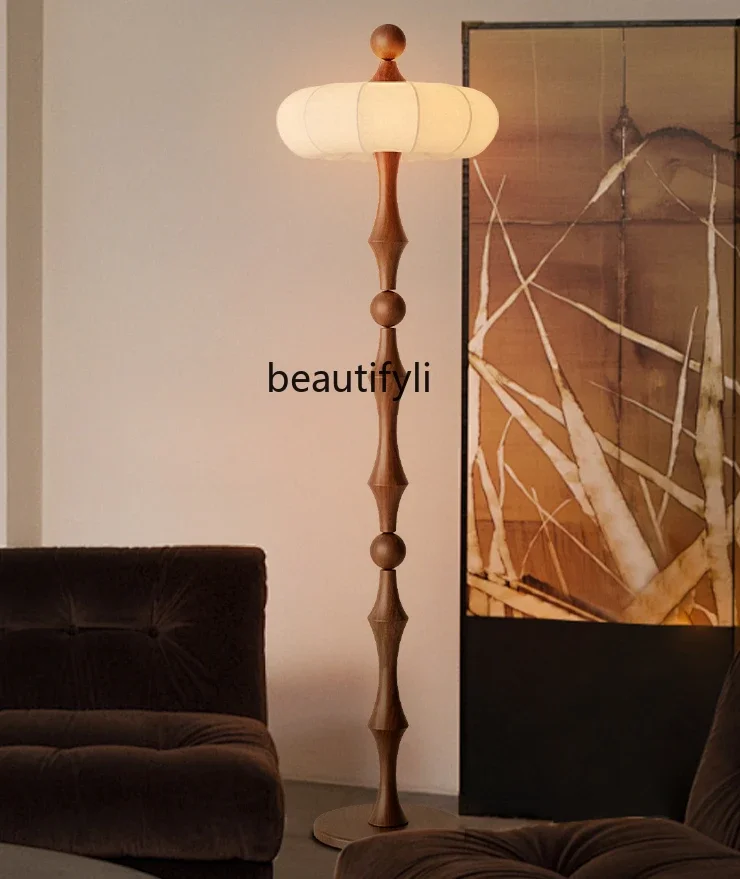 

Japanese Style Solid Wood Floor Lamp Living Room Sofa Good-looking Table Lamp Log Style New Ambience Light