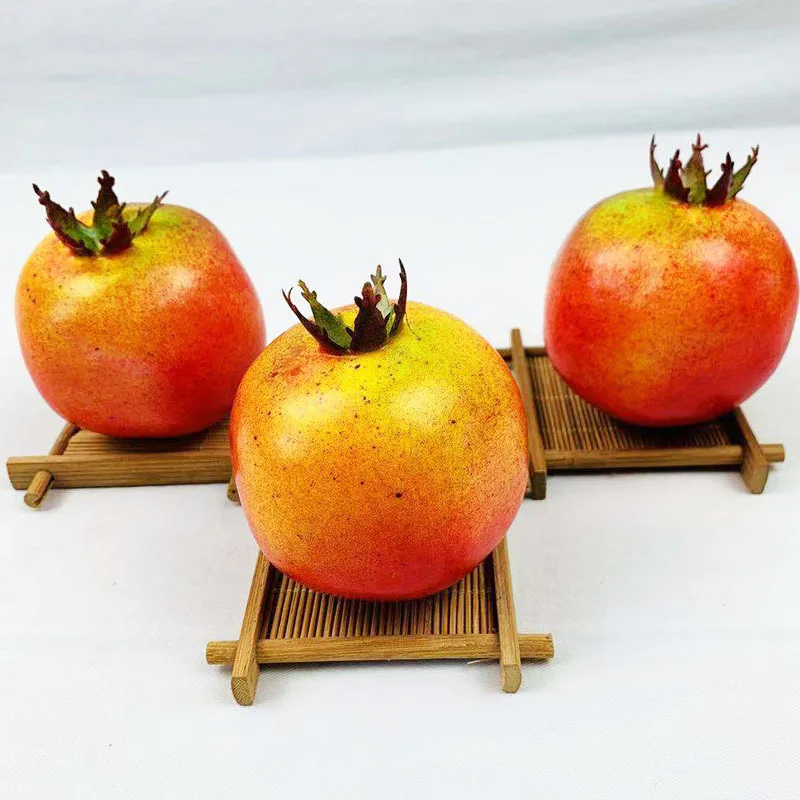 5PCS 7cm Artificial Pomegranate Christmas Halloween New Year Festival Party Home Living Room Decor Fake Fruits Photography Props artificial fruits and vegetables