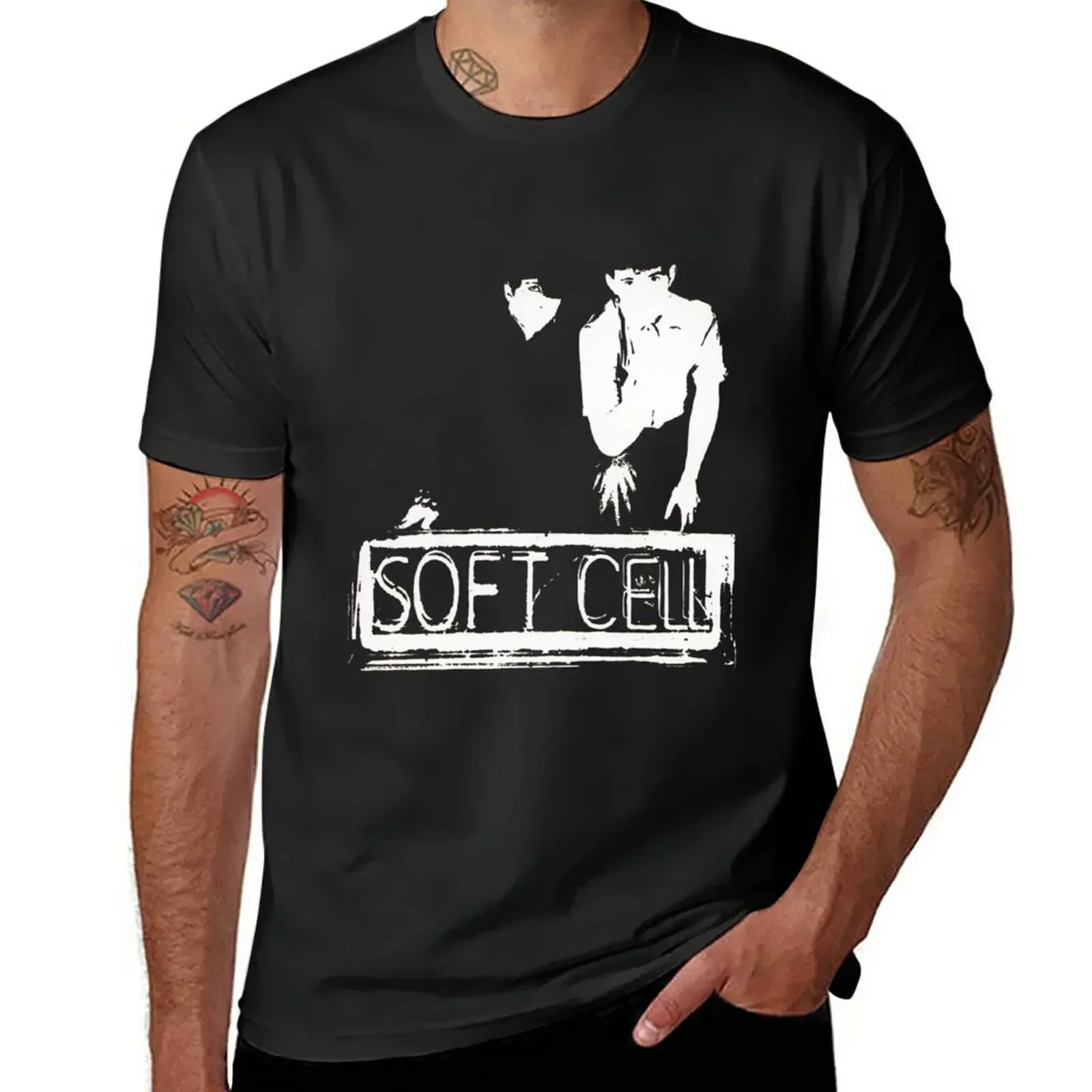 

Soft cell black and white 80s synthpop T-Shirt customs tops cute tops mens graphic t-shirts hip hop