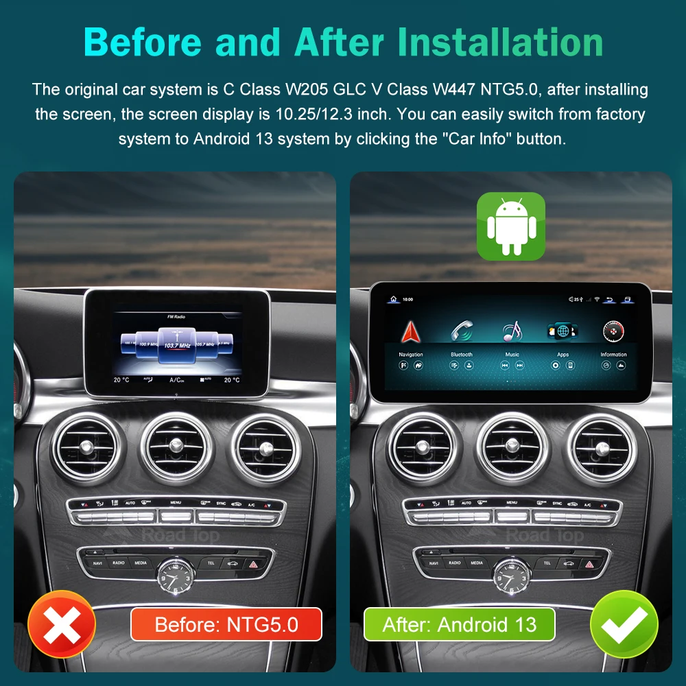 ޸- C Ŭ W205 GLC V Ŭ W447 2015-2018  GPS ׺̼,     ī÷, ȵ̵ 13