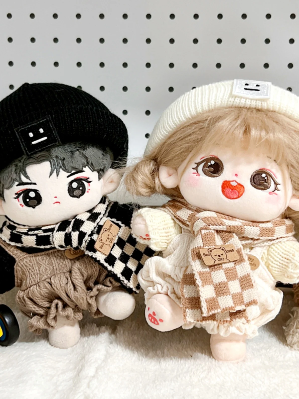 

Autumn Fashion Boy Girl Casual Knitted Sweater Hat Scarf Clothing For 20cm Plush Doll Clothes No Attributes Cosplay Outfit Gift