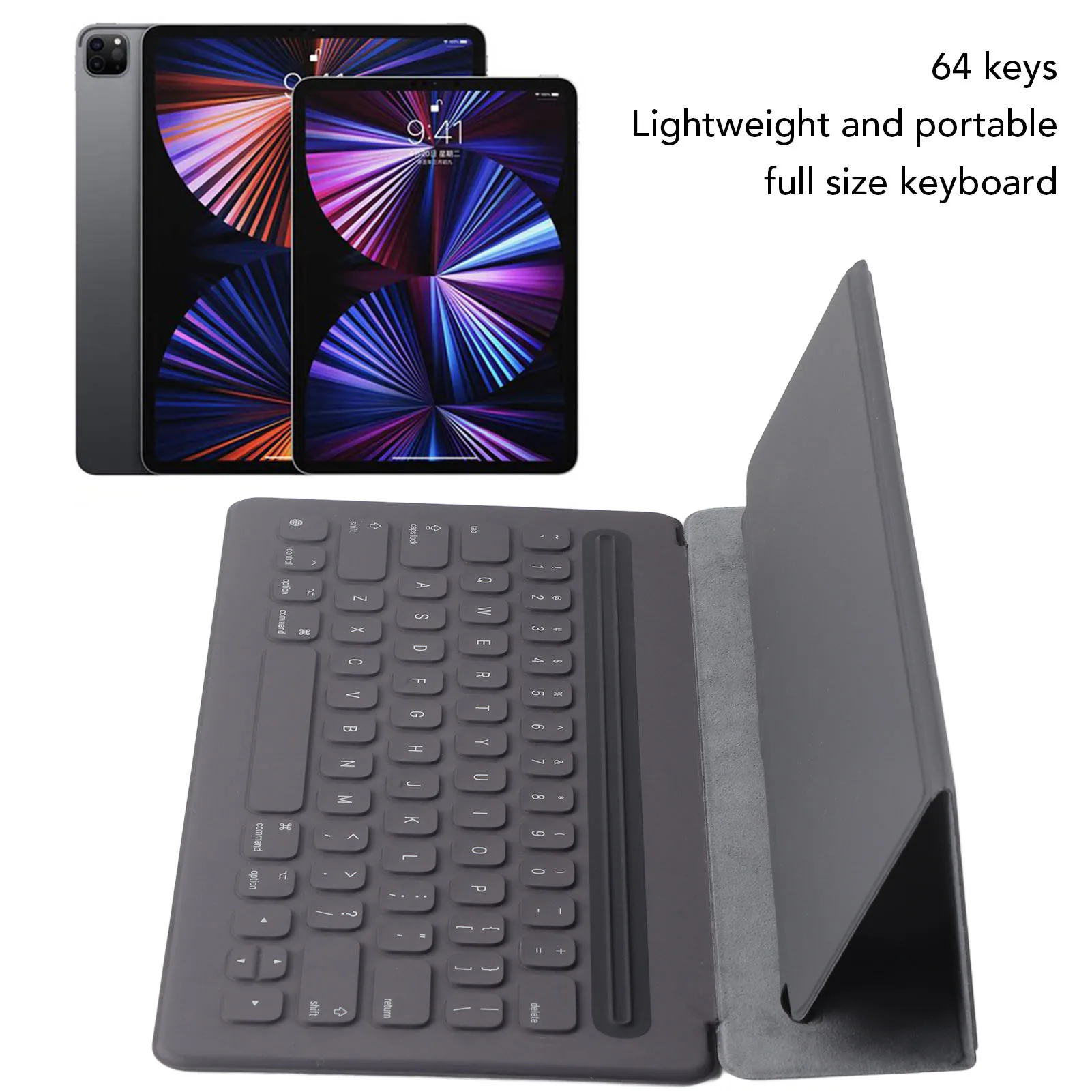 Tablet Keyboard iPad Keyboard Keyboard Smart Keyboard for 12.9in IOS Tablet Pro 1st 2nd Gen 64 Keys Full Size Version Portable Tablet Smart