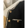 MEXZT Vintage Tweed Jacket Women Elegant Cropped Quilted Coat Commute Black Blazer Winter Ladies Korean Short Outerwear Tops New 5