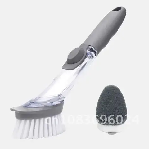 

Dual Purpose Kitchen Cleaning Sponge Scrubber Brush Bowl Dish Washing Automatic Liquid Dispenser Cleaner Tool Gadget Kitchen Ut