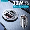 Joyroom Dual Ports Car Charger 30W Pull Ring USB Type-C Super Fast Charging Car Phone Charger Car Charging Accessories PD QC 1