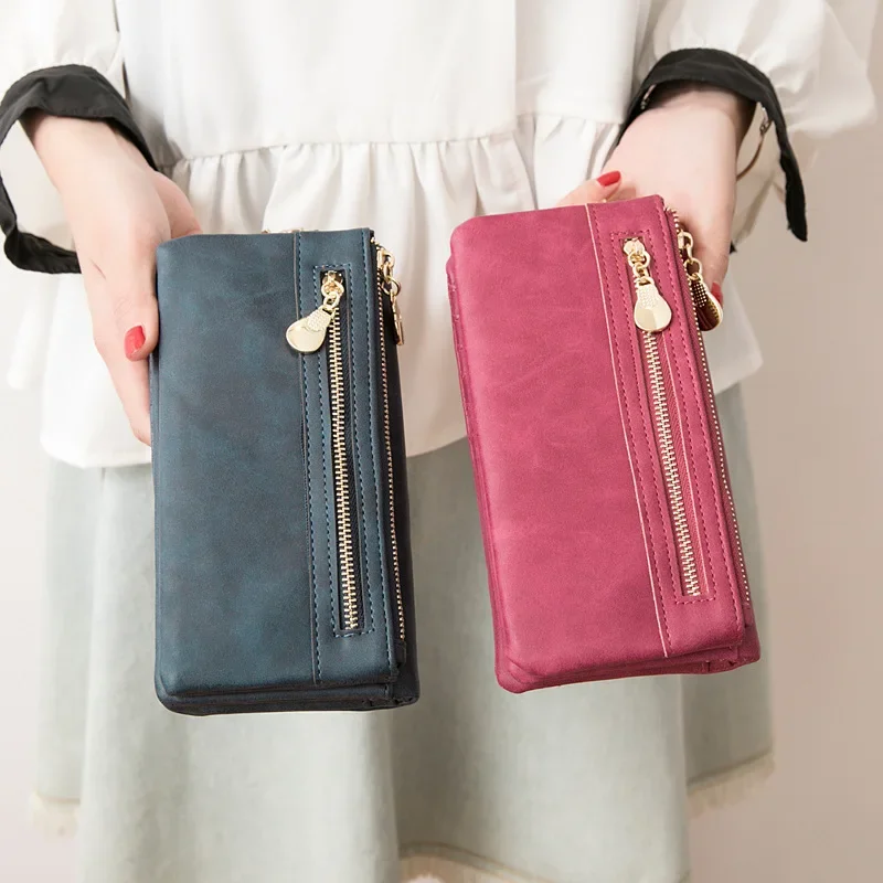 

Retro Wallet Women Long Korean Version Multi Functional Women Wallet Soft PU Leather Money Bag Handbag Zipper Purses кошелек
