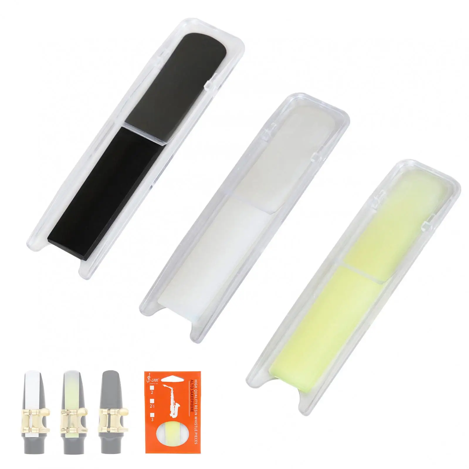 Alto Saxophone Resin Reed Plastic Holders Black / White / Yellow Exquisite Packaging Sax Reed Strength 2.5 bE saxophone reeds