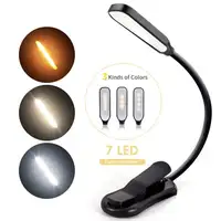 Rechargeable Book Light Mini 7 LED Reading Light 3-Level Warm Cool White Flexible Easy Clip Lamp Read Night Reading Lamp in Bed 1