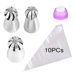 Deluxe Russian Piping Nozzle Set - 3 - Piece Sphere Tips for Cake and Cupcake Decorating (14pcs)