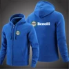 Benelli 2023 Spring Autumn New Style Men's Long Sleeve Printing Solid Color Zipper Pullover Hoodie Hooded Casual Simplicity Top 2