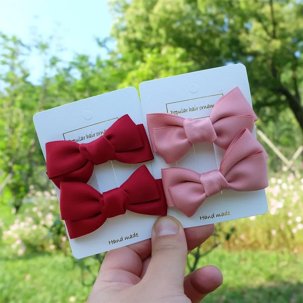 2/Pcs/Set Girl Classics Fashion Bow Ribbon Hair Clip Korean Headwear Spring Ponytail Clip Simple Hairpin Woman Head Flower Gift new dm 1 50 cat d6r track type tractor core classics series 85910c by diecast masters for collection gift