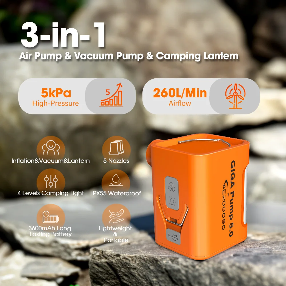 B-Qtech Portable Air Pump For Inflatables, Mini Air Mattress