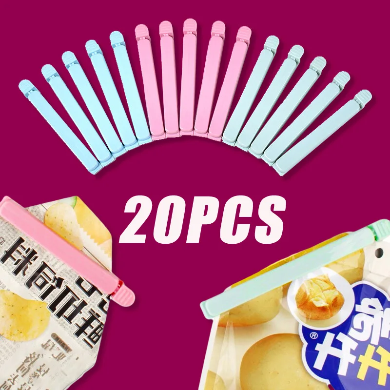 520PcsPortableNewKitchenStorageFoodSnackSealSealingBagClips