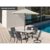 Highland 40 by 66 Inch Al Fresco Dining Table with Grouted Wood Look Tile Top and Cast Aluminum Frames, Black/Taupe 3