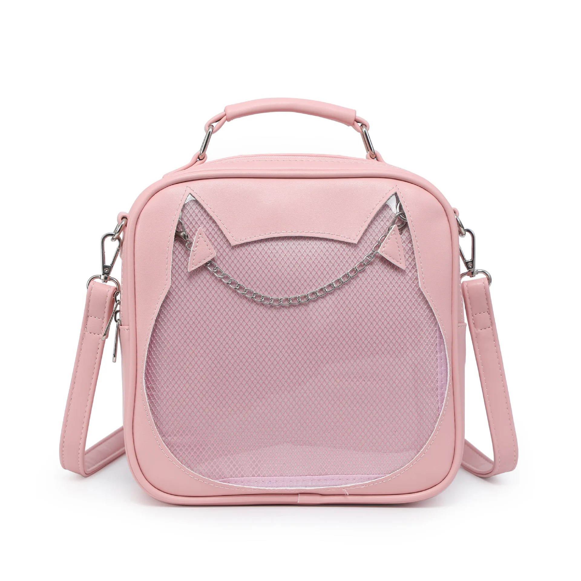 

Japanese JK Uniform Y2k Cartoon Cat Anime Itabag School Backpack Transparent Fashion Square Ita Bag Sweet Cute Girl Shoulder Bag