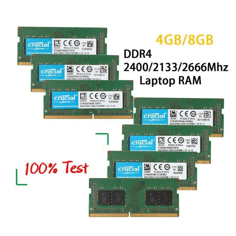 Memoria Ram ddr4 Crucial ram DDR4 16GB (2X8GB) 2133MHz 2400MHz 2666MHz SODIMM Memory PC-17000 19200 21300 1.2V For Notebook