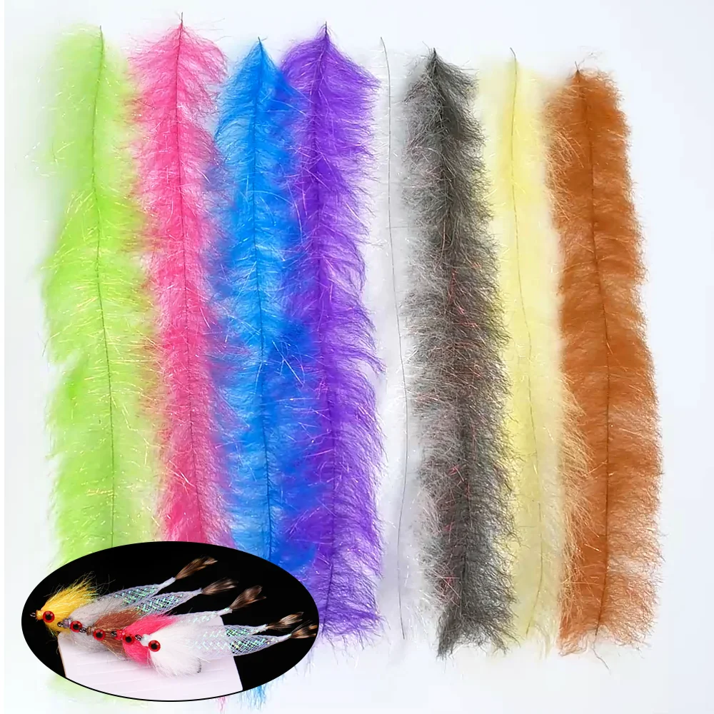 2 Stück 3/4"~3,5" Flash Dubbing Brush Fliegenbindematerial für Streamer, Minnow, Köderfische, Barsch, Hecht, Salzwasser-Angelköder