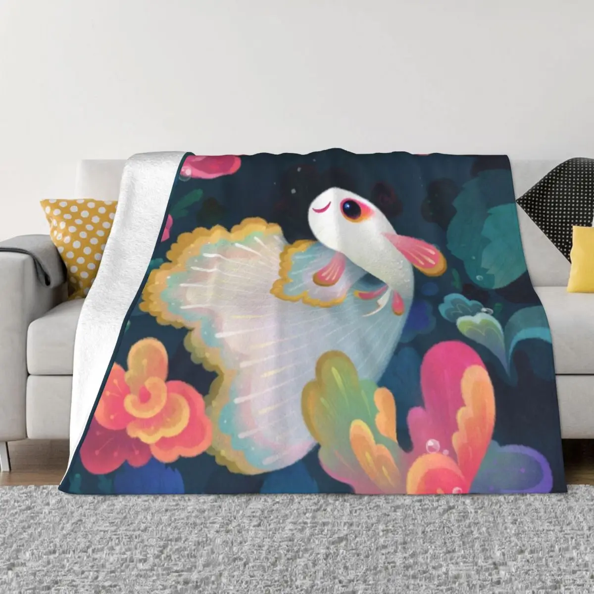 

Flower guppy Throw Blanket Single Blanket christmas gifts bed plaid