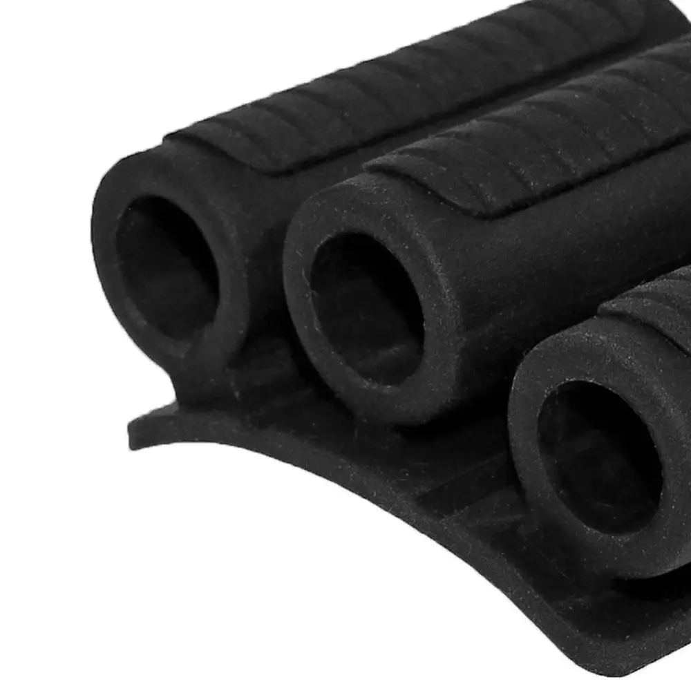 Self-Adhesive Drill Bit and Screwdriver Organizer Clip - Quick Change Black Rubber Holder with 3/4 Slots