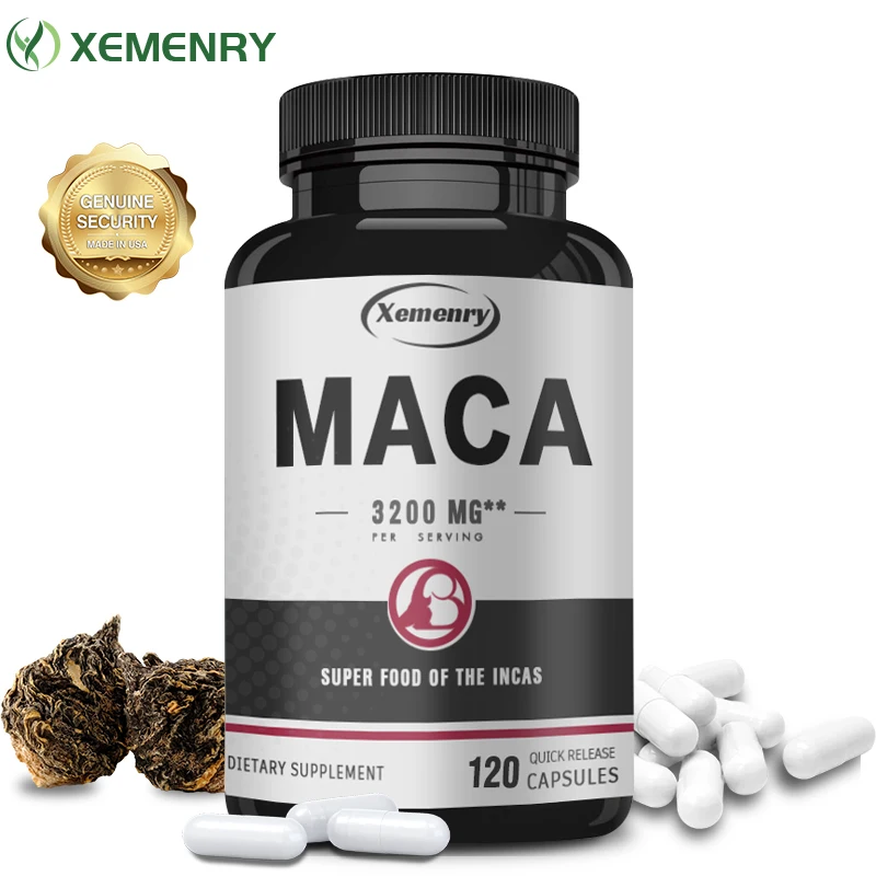 

Men's Energy Booster, Organic Black Maca Supplement 3200 mg - Men's Endurance and Performance