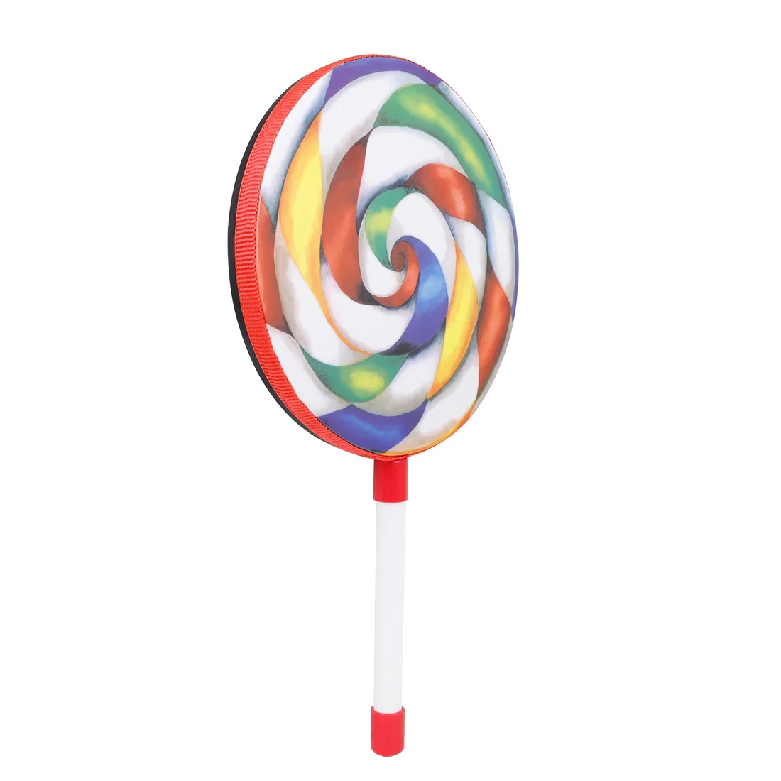 Description Picture 5 of itemOrff 8 Inch Hand Drum Lollipop Style Percussion Instrument Portable Tambourine With Knock Stick Children Educational Kids Toys